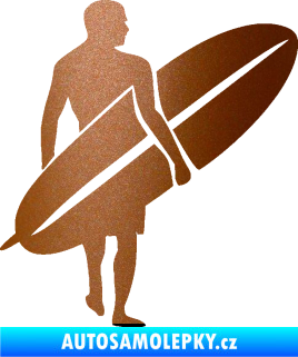 Samolepka Surfař 004 pravá měděná metalíza