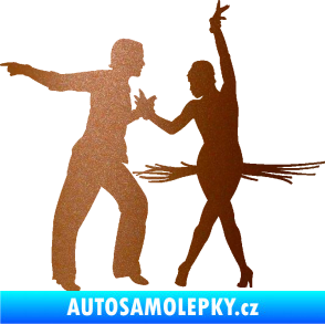 Samolepka Tanec 009 levá latinskoamerický tanec pár měděná metalíza