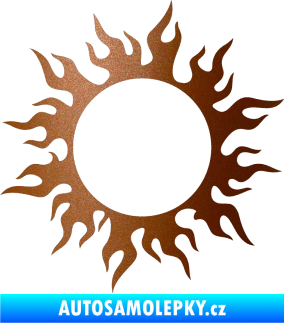 Samolepka Tetování 116 slunce s plameny měděná metalíza