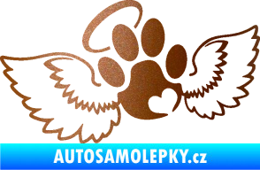 Samolepka Tlapka 010 andělíček levá měděná metalíza