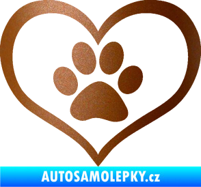 Samolepka Tlapky love 002 měděná metalíza