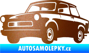Samolepka Trabant karikatura levá měděná metalíza