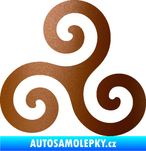 Samolepka Triskelion keltský znak měděná metalíza