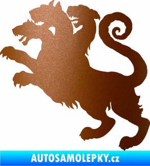 Samolepka Trojhlavý pes kerberos 002 levá měděná metalíza