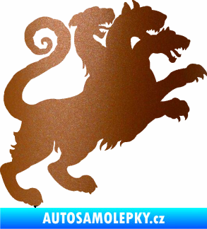 Samolepka Trojhlavý pes kerberos 002 pravá měděná metalíza