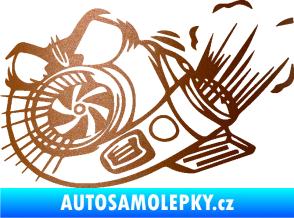 Samolepka Turbo 003 levá angry měděná metalíza