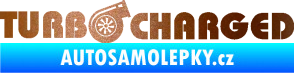 Samolepka Turbo charged nápis měděná metalíza