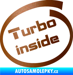 Samolepka Turbo inside měděná metalíza