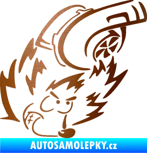 Samolepka Turbo ježek pravá měděná metalíza