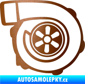 Samolepka Turbo silueta 001  pravá měděná metalíza