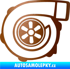 Samolepka Turbo silueta 001 levá měděná metalíza