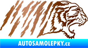 Samolepka Tygr 004 pravá měděná metalíza