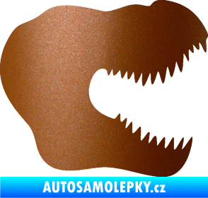 Samolepka Tyrannosaurus Rex lebka 001 pravá měděná metalíza