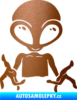 Samolepka UFO 006 pravá měděná metalíza