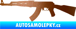 Samolepka Útočná puška AK 47 levá měděná metalíza