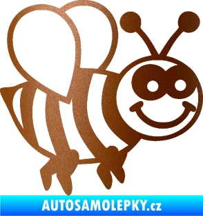 Samolepka Včela 003 pravá happy měděná metalíza