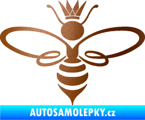 Samolepka Včela 004 královna měděná metalíza