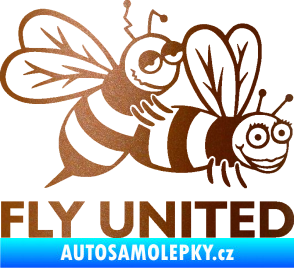 Samolepka Veselé vosy fly united pravá měděná metalíza