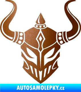 Samolepka Vikingská helma měděná metalíza