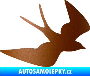 Samolepka Vlaštovka 001 pravá měděná metalíza