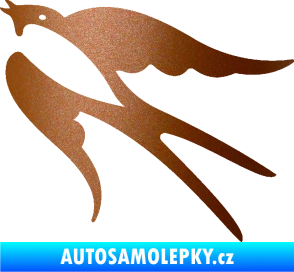 Samolepka Vlaštovka 003 levá měděná metalíza