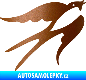 Samolepka Vlaštovka 003 pravá měděná metalíza