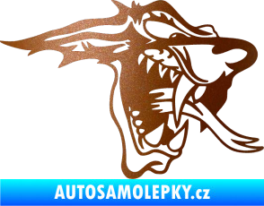 Samolepka Vlk pravá měděná metalíza