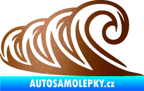 Samolepka Vlny 006 levá moře měděná metalíza