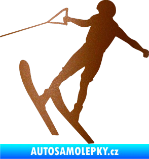 Samolepka Vodní lyže 001 levá měděná metalíza