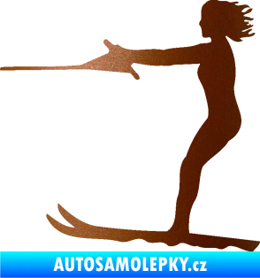 Samolepka Vodní lyže 002 levá měděná metalíza