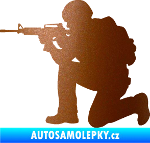 Samolepka Voják 007 levá měděná metalíza