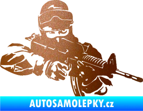 Samolepka Voják 009 pravá měděná metalíza