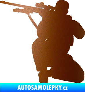 Samolepka Voják 010 levá sniper měděná metalíza
