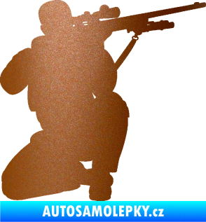 Samolepka Voják 010 pravá sniper měděná metalíza