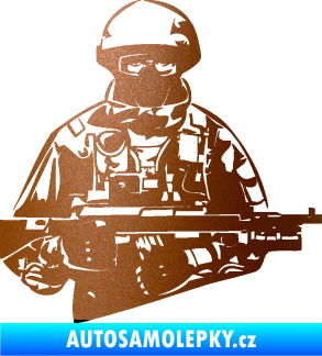 Samolepka Voják 013 pravá měděná metalíza
