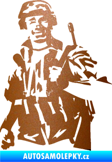 Samolepka Voják 014 levá měděná metalíza
