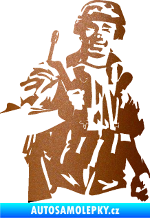 Samolepka Voják 014 pravá měděná metalíza