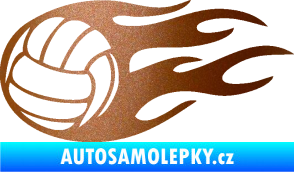 Samolepka Volejbalový míč 002 levá měděná metalíza