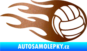 Samolepka Volejbalový míč 002 pravá měděná metalíza