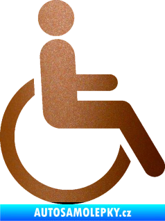 Samolepka Vozíčkář 002 invalida - pravá měděná metalíza