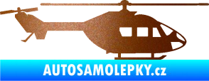 Samolepka Vrtulník 001 pravá helikoptéra měděná metalíza