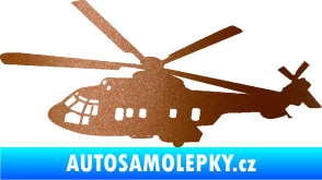 Samolepka Vrtulník 003 levá helikoptéra měděná metalíza