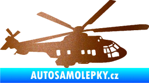 Samolepka Vrtulník 003 pravá helikoptéra měděná metalíza