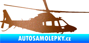 Samolepka Vrtulník 004 pravá helikoptéra měděná metalíza
