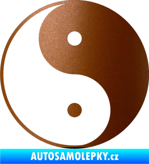 Samolepka Yin yang - logo JIN a JANG měděná metalíza