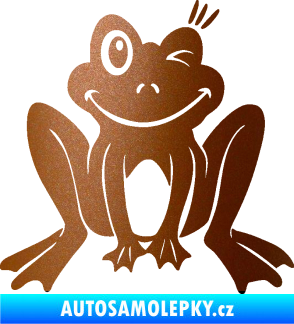 Samolepka Žába 010 pravá mrkající měděná metalíza