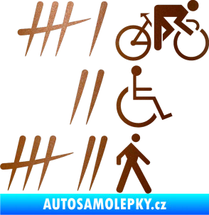 Samolepka Zářezy 001 pravá měděná metalíza