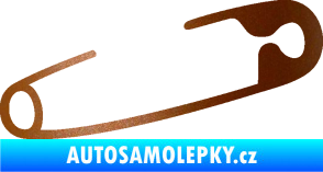 Samolepka Zavírací špendlík 001 pravá  měděná metalíza