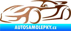 Samolepka Závodní auto 002 levá měděná metalíza