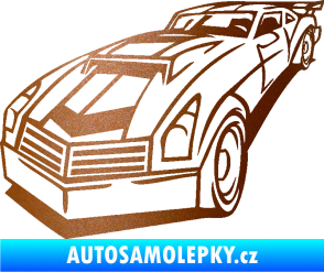 Samolepka Závodní auto 003 levá měděná metalíza